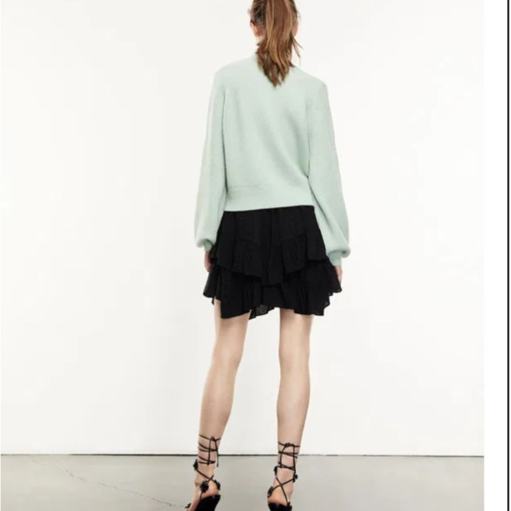 The Kooples Merino Wool Ribbed Knit Sweater in Mint Green - Picture 10 of 12